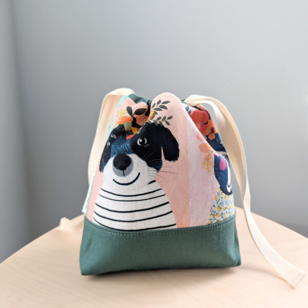 Project Bag | Floral Dogs | Sage