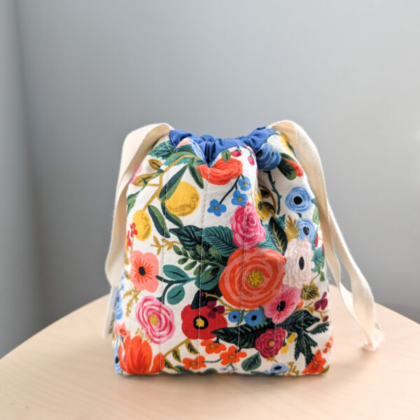 Project Bag | Quilted Rifle Floral | Sky Blue